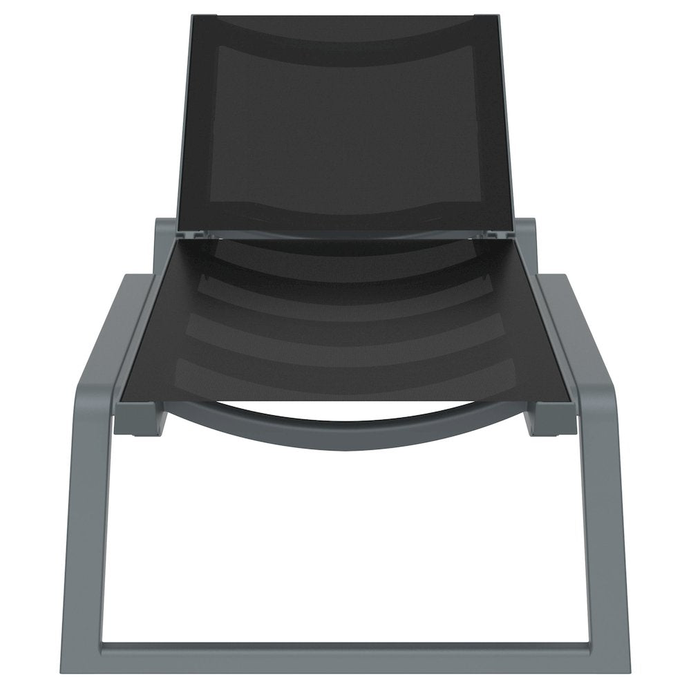 Rio Sling Chaise Dark Gray Frame Black Sling