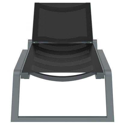 Rio Sling Chaise Dark Gray Frame Black Sling