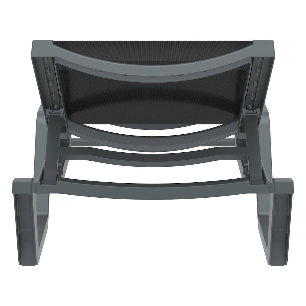 Rio Sling Chaise Dark Gray Frame Black Sling
