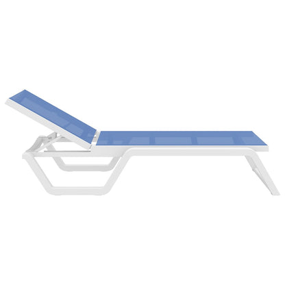 Rio Sling Chaise White Frame Blue Sling
