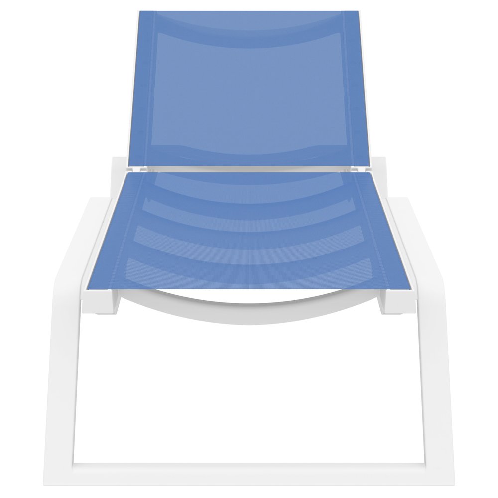 Rio Sling Chaise White Frame Blue Sling