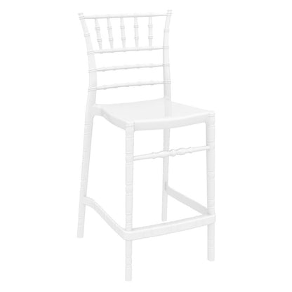 Chiavari Polycarbonate Counter Stool Glossy White, Set of 2