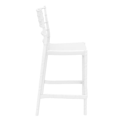 Chiavari Polycarbonate Counter Stool Glossy White, Set of 2