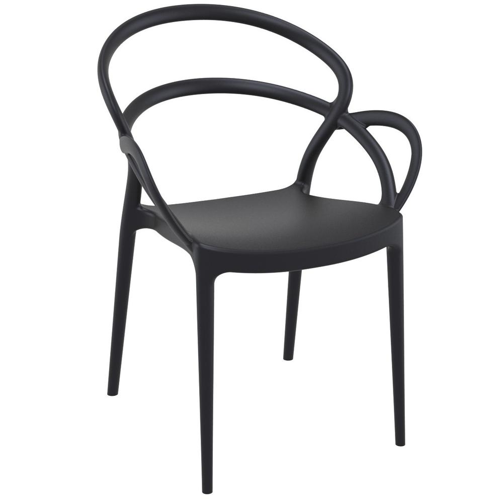 Mila Dining Arm Chair Black, Set of 2