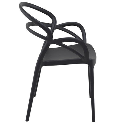 Mila Dining Arm Chair Black, Set of 2