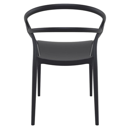 Mila Dining Arm Chair Black, Set of 2