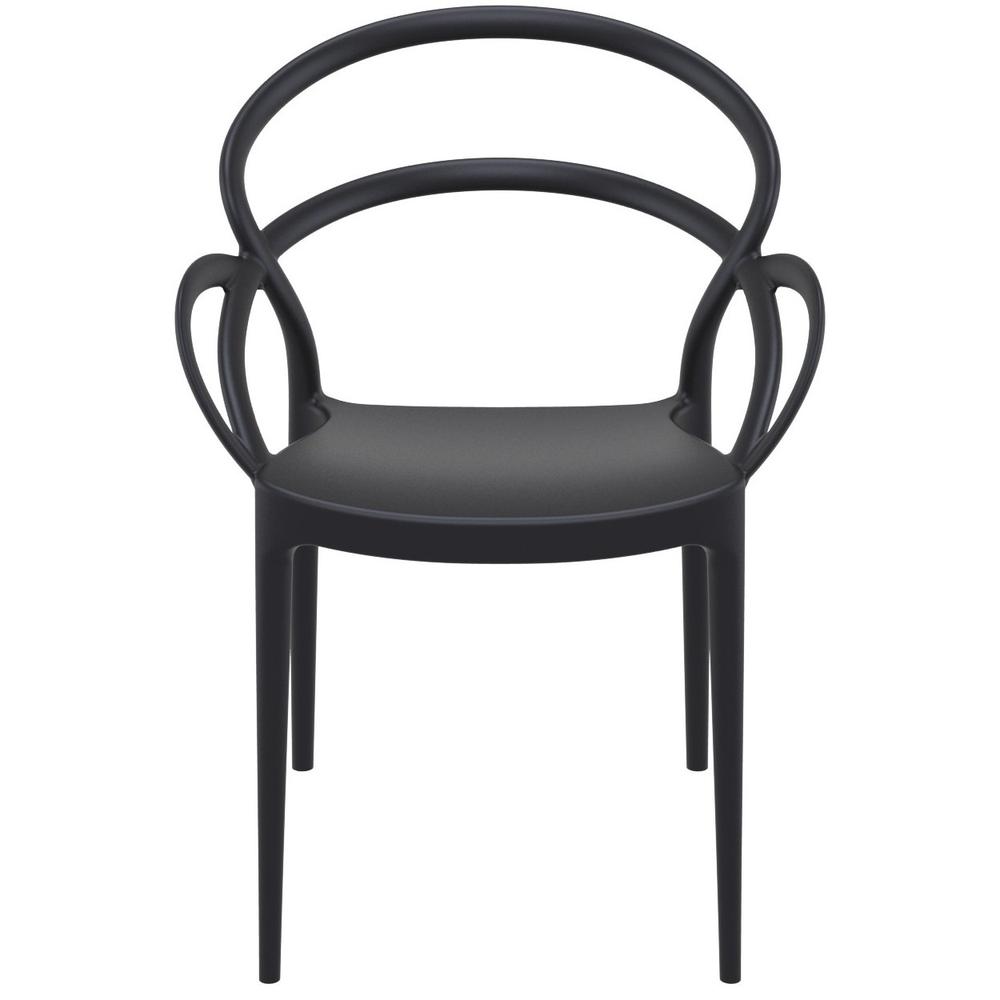 Mila Dining Arm Chair Black, Set of 2