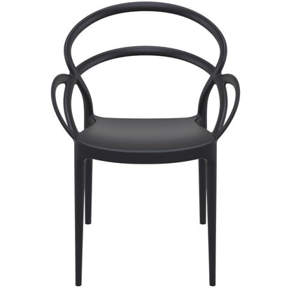 Mila Dining Arm Chair Black, Set of 2