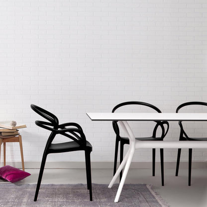 Mila Dining Arm Chair Black, Set of 2