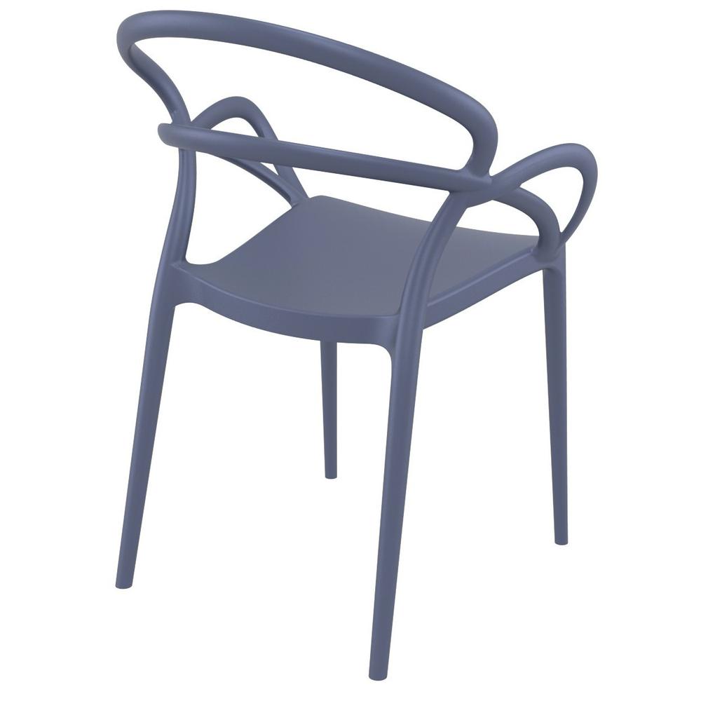 Mila Dining Arm Chair Dark Gray, Set of 2