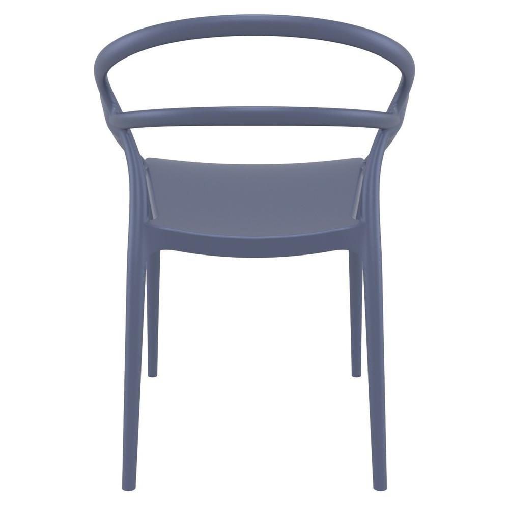 Mila Dining Arm Chair Dark Gray, Set of 2