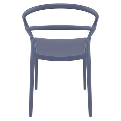Mila Dining Arm Chair Dark Gray, Set of 2