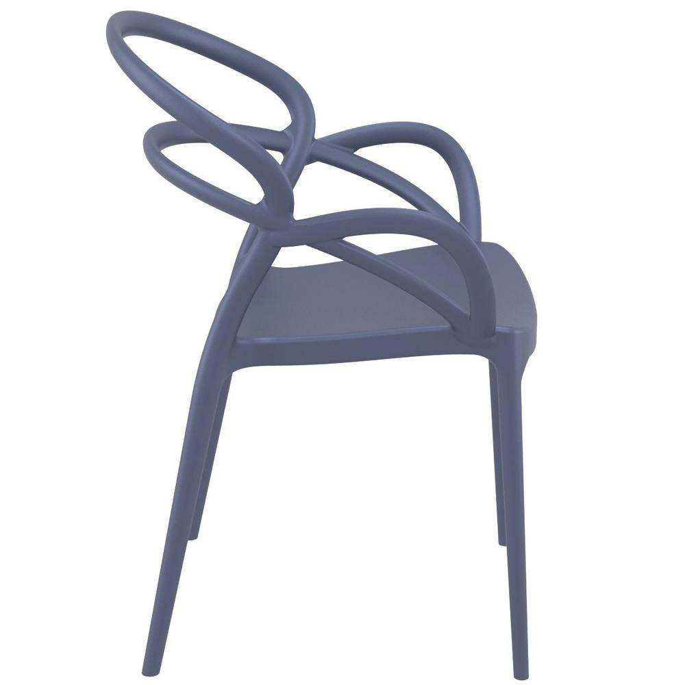 Mila Dining Arm Chair Dark Gray, Set of 2