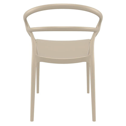 Mila Dining Arm Chair Taupe, Set of 2