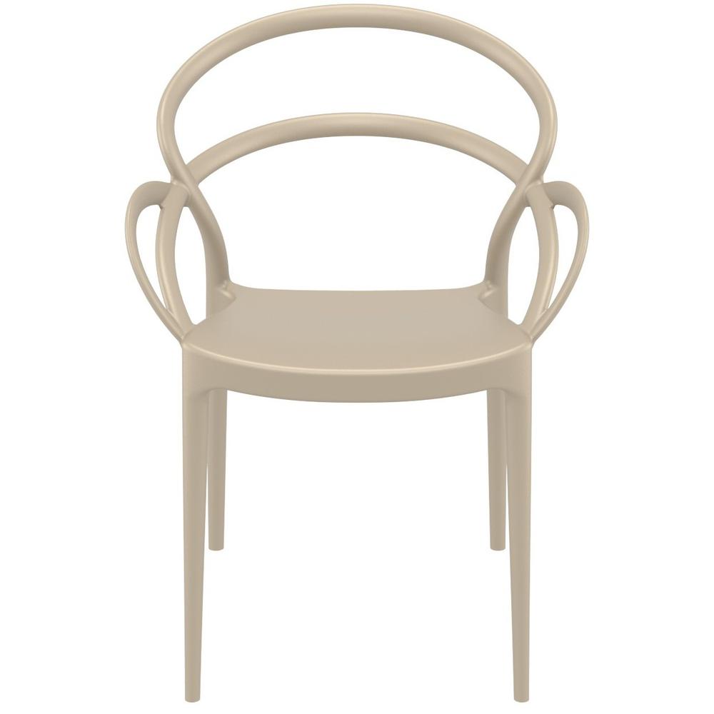 Mila Dining Arm Chair Taupe, Set of 2