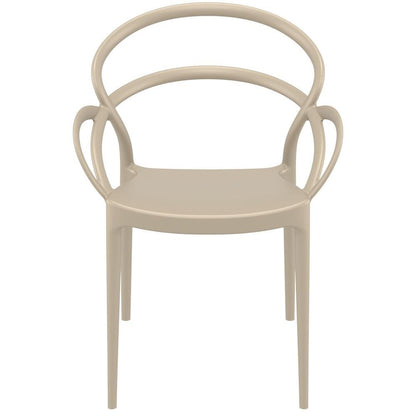 Mila Dining Arm Chair Taupe, Set of 2