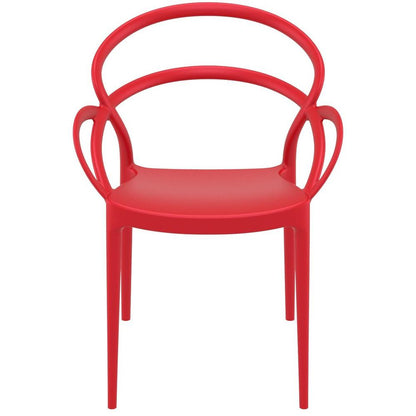 Mila Dining Arm Chair Red, Set of 2