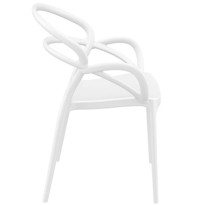 Mila Dining Arm Chair White, Set of 2