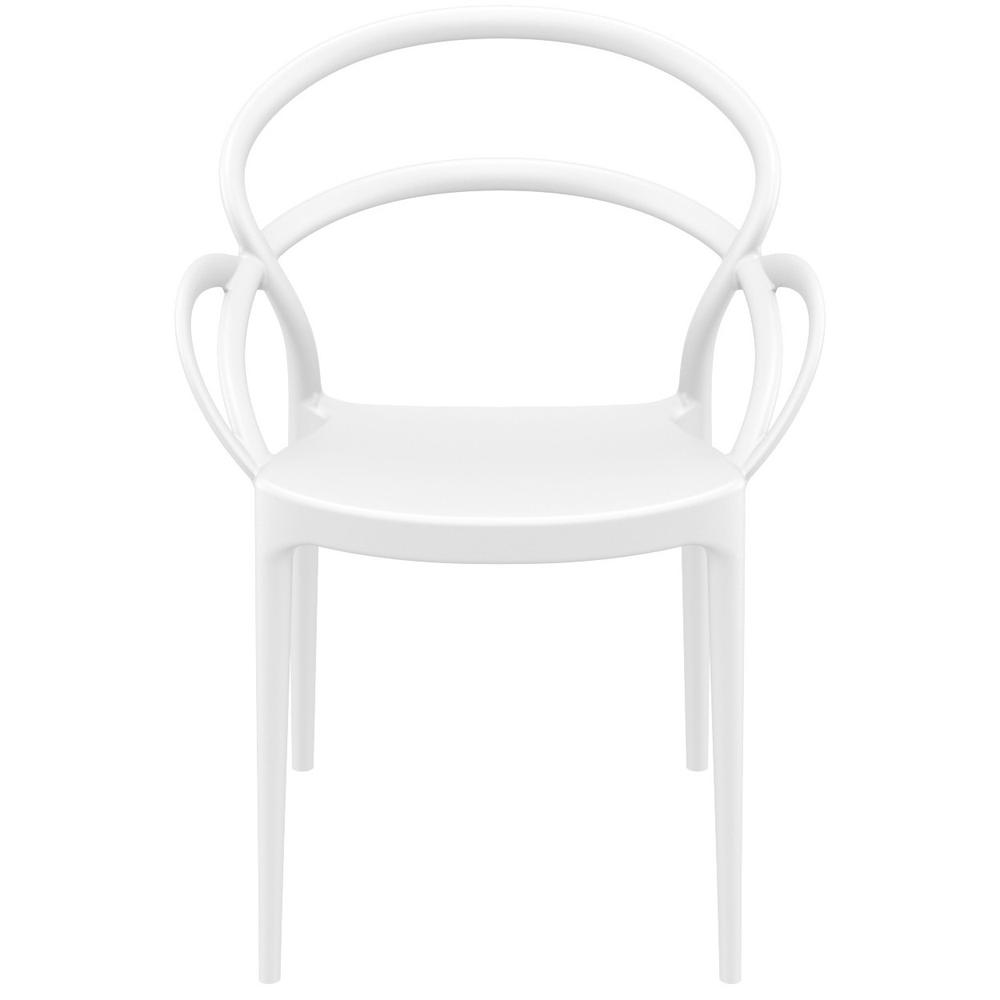 Mila Dining Arm Chair White, Set of 2