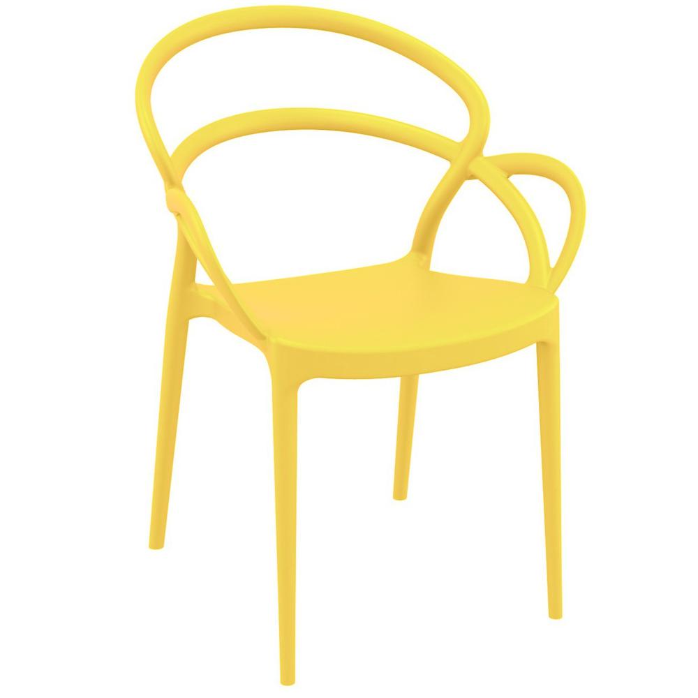 Mila Dining Arm Chair Yellow, Set of 2