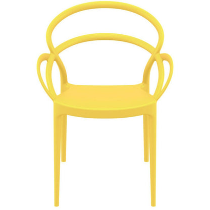 Mila Dining Arm Chair Yellow, Set of 2