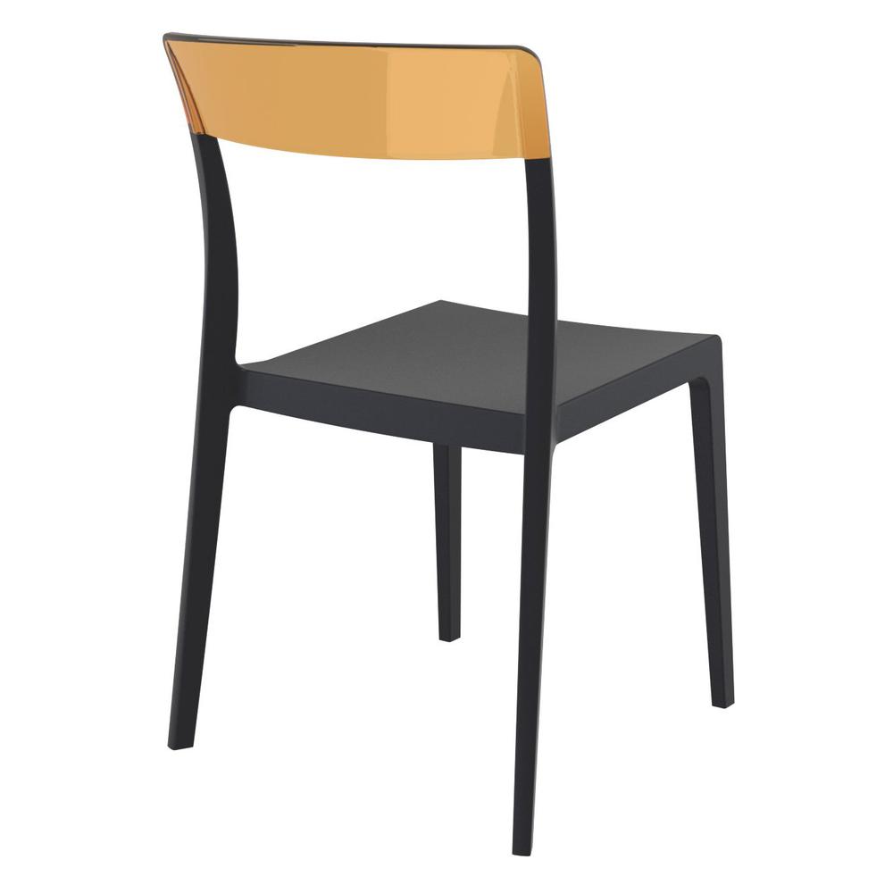 Flash Dining Chair Black Transparent Amber, Set of 2