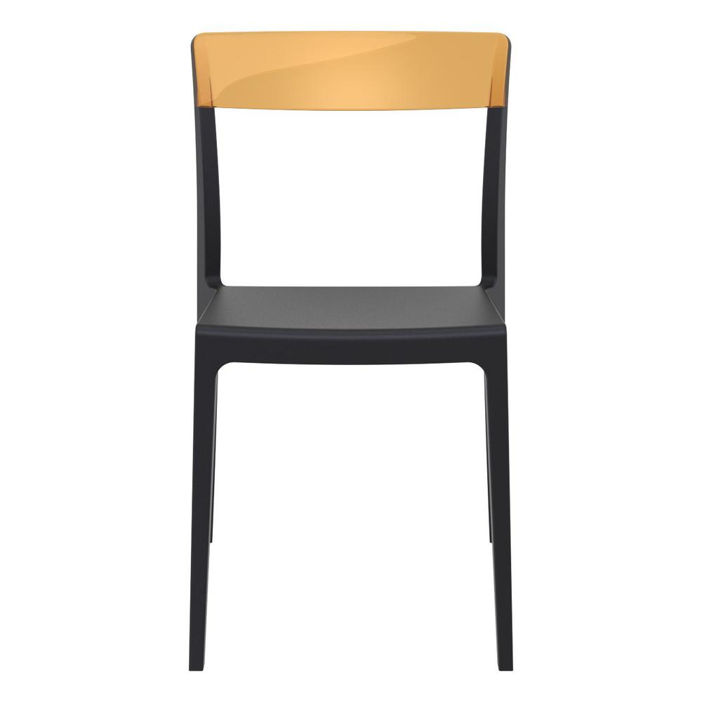 Flash Dining Chair Black Transparent Amber, Set of 2