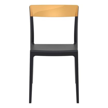 Flash Dining Chair Black Transparent Amber, Set of 2