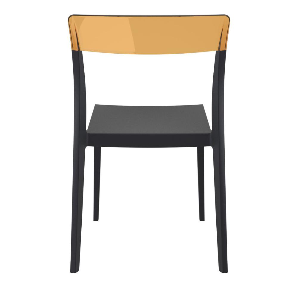 Flash Dining Chair Black Transparent Amber, Set of 2