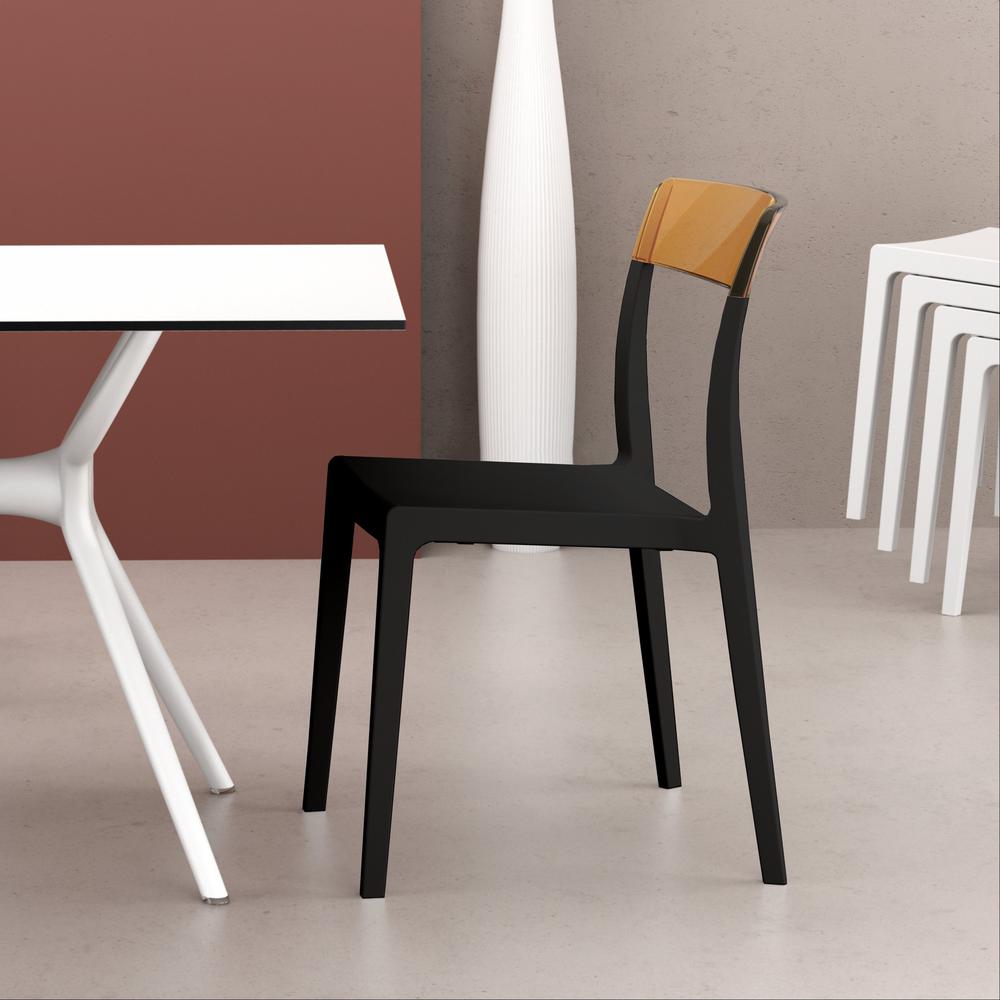 Flash Dining Chair Black Transparent Amber, Set of 2