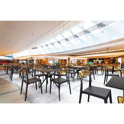 Flash Dining Chair Black Transparent Amber, Set of 2