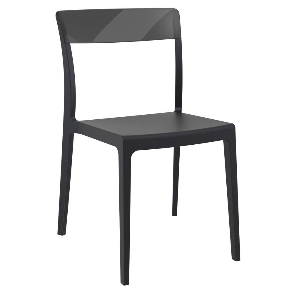Flash Dining Chair Black Transparent Black, Set of 2