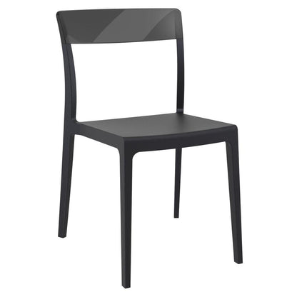 Flash Dining Chair Black Transparent Black, Set of 2