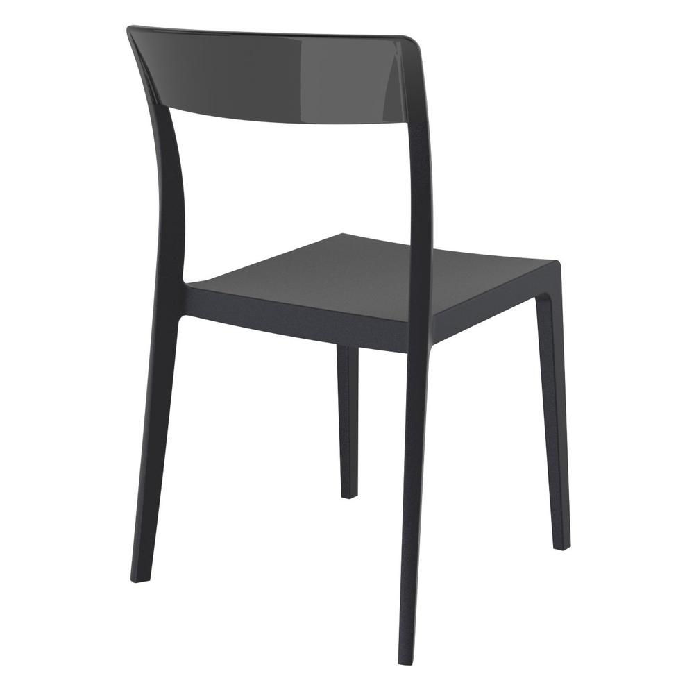 Flash Dining Chair Black Transparent Black, Set of 2