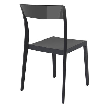Flash Dining Chair Black Transparent Black, Set of 2