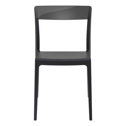 Flash Dining Chair Black Transparent Black, Set of 2