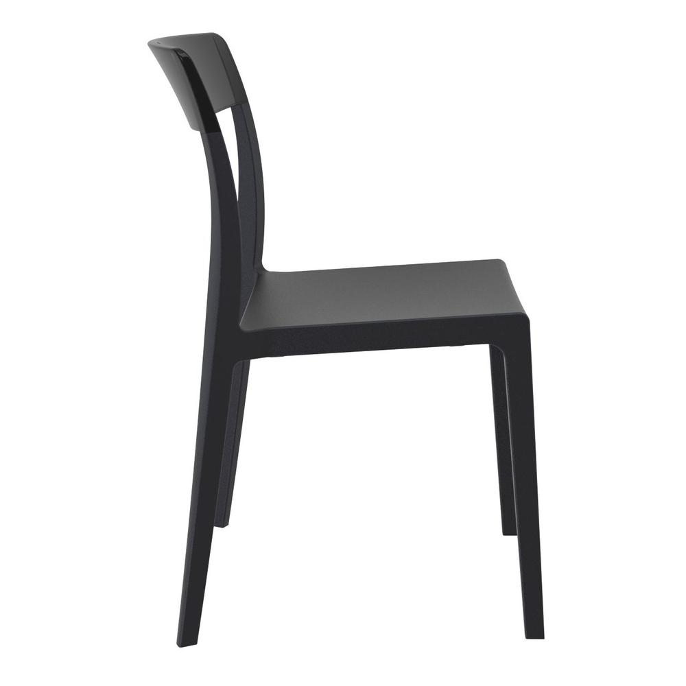 Flash Dining Chair Black Transparent Black, Set of 2