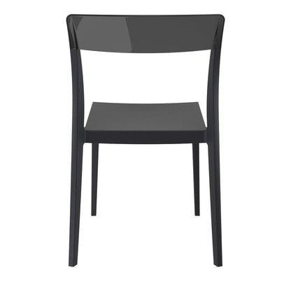Flash Dining Chair Black Transparent Black, Set of 2