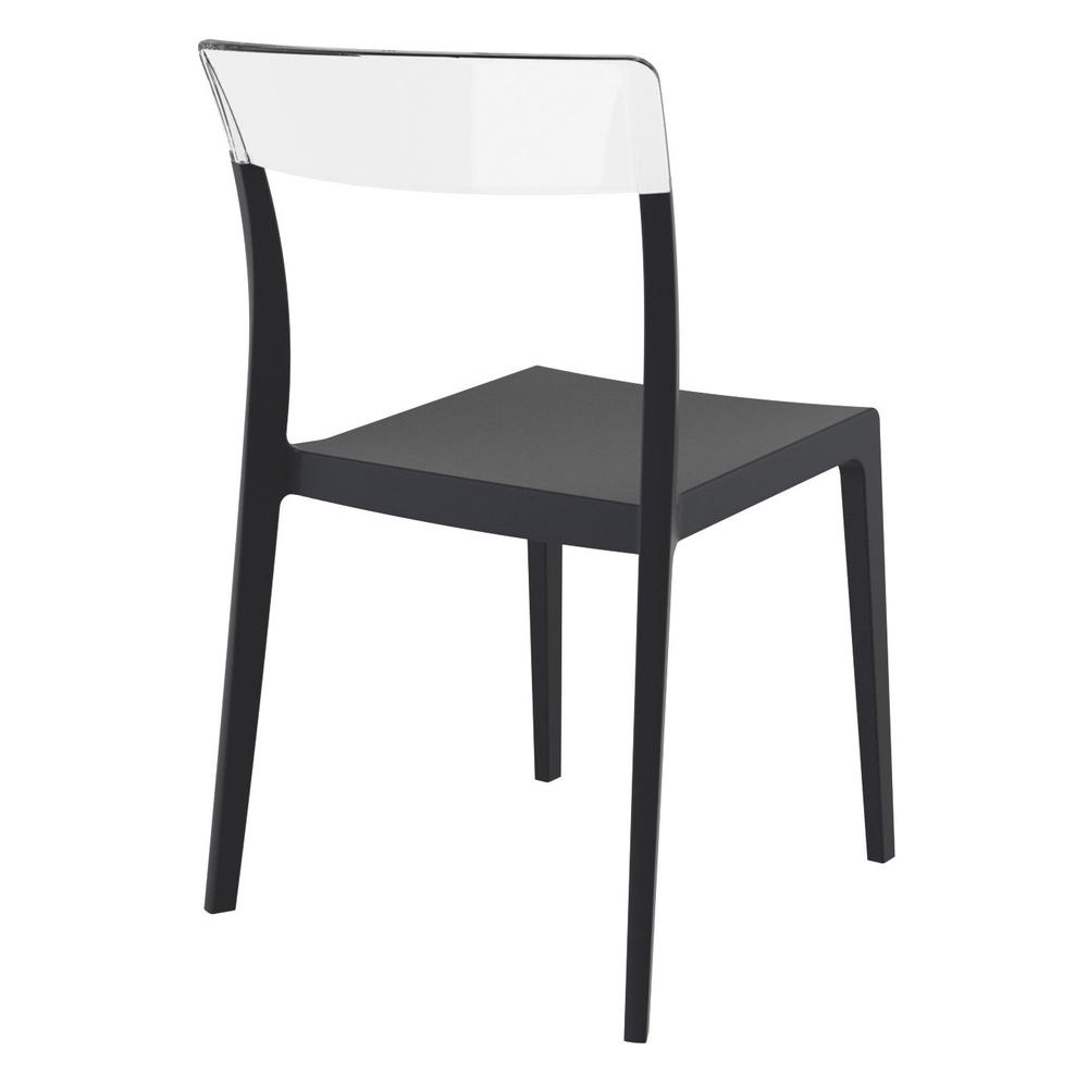 Flash Dining Chair Black Transparent Clear, Set of 2