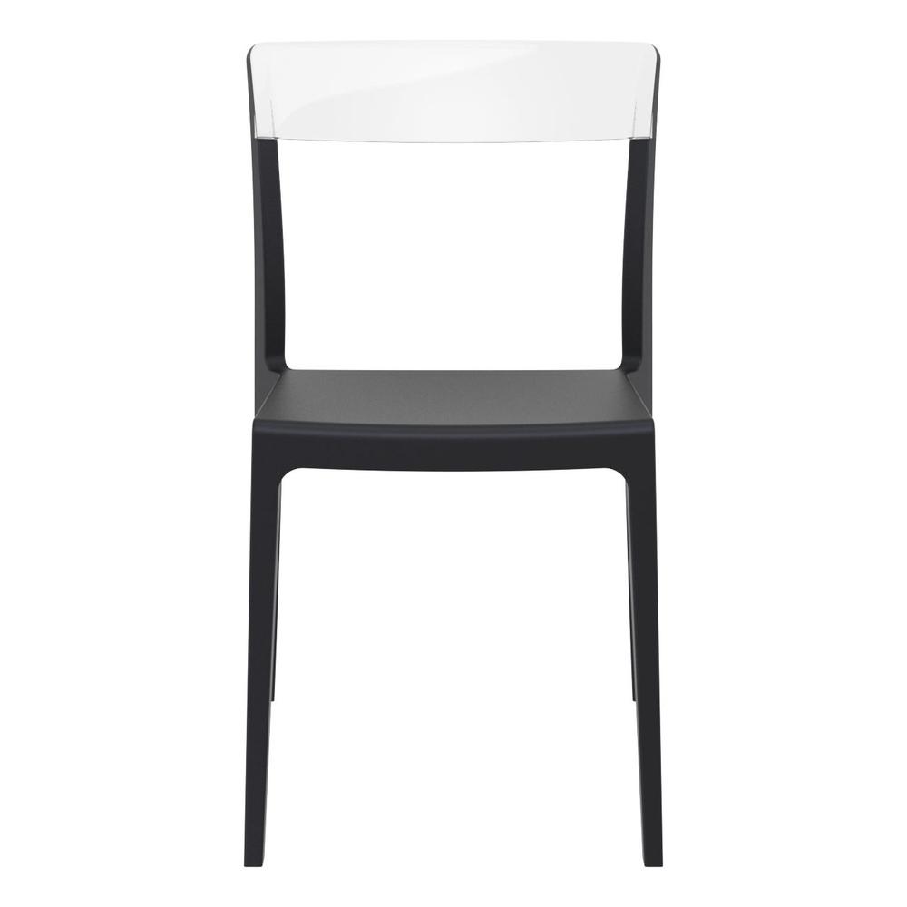 Flash Dining Chair Black Transparent Clear, Set of 2