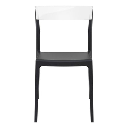 Flash Dining Chair Black Transparent Clear, Set of 2