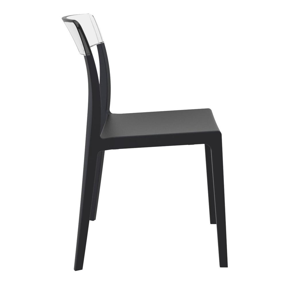 Flash Dining Chair Black Transparent Clear, Set of 2