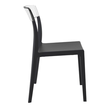 Flash Dining Chair Black Transparent Clear, Set of 2