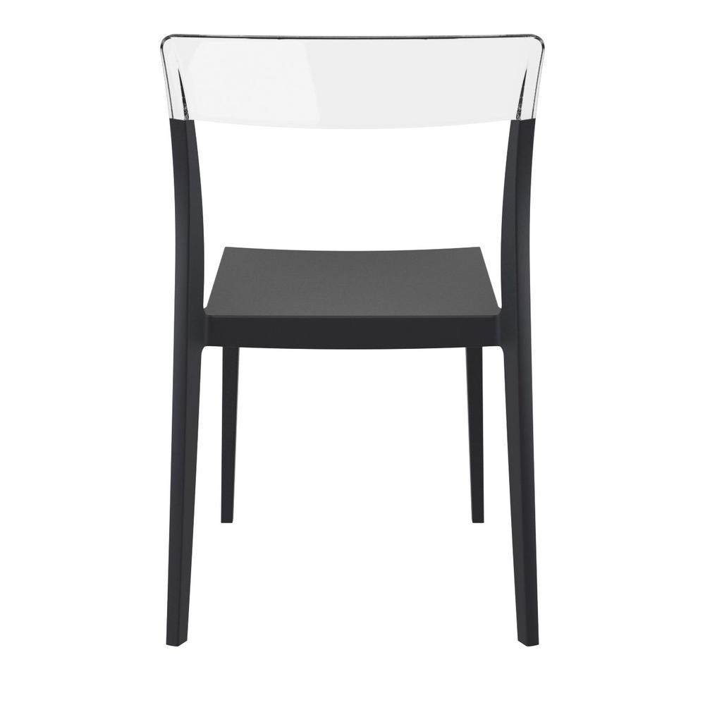 Flash Dining Chair Black Transparent Clear, Set of 2