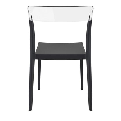 Flash Dining Chair Black Transparent Clear, Set of 2