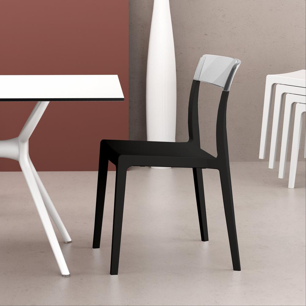 Flash Dining Chair Black Transparent Clear, Set of 2