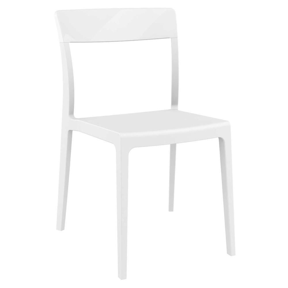 Flash Dining Chair White Glossy White, Set of 2