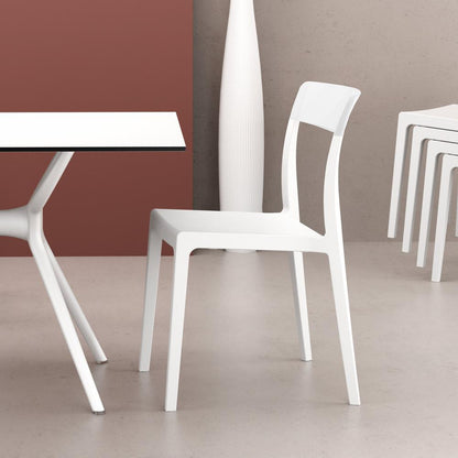Flash Dining Chair White Glossy White, Set of 2