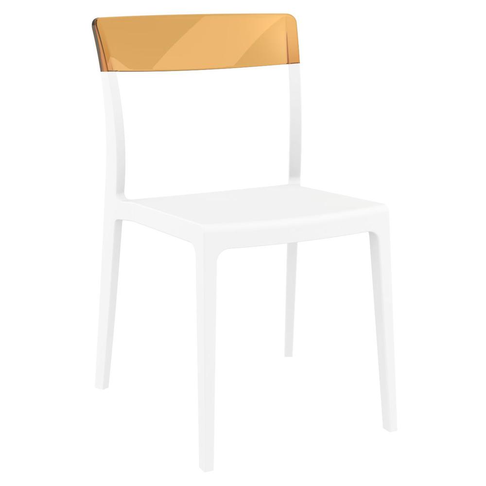 Flash Dining Chair White Transparent Amber, Set of 2