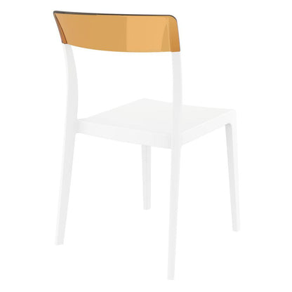 Flash Dining Chair White Transparent Amber, Set of 2
